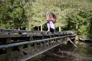 Yoga on a bridge | Mclarens Falls